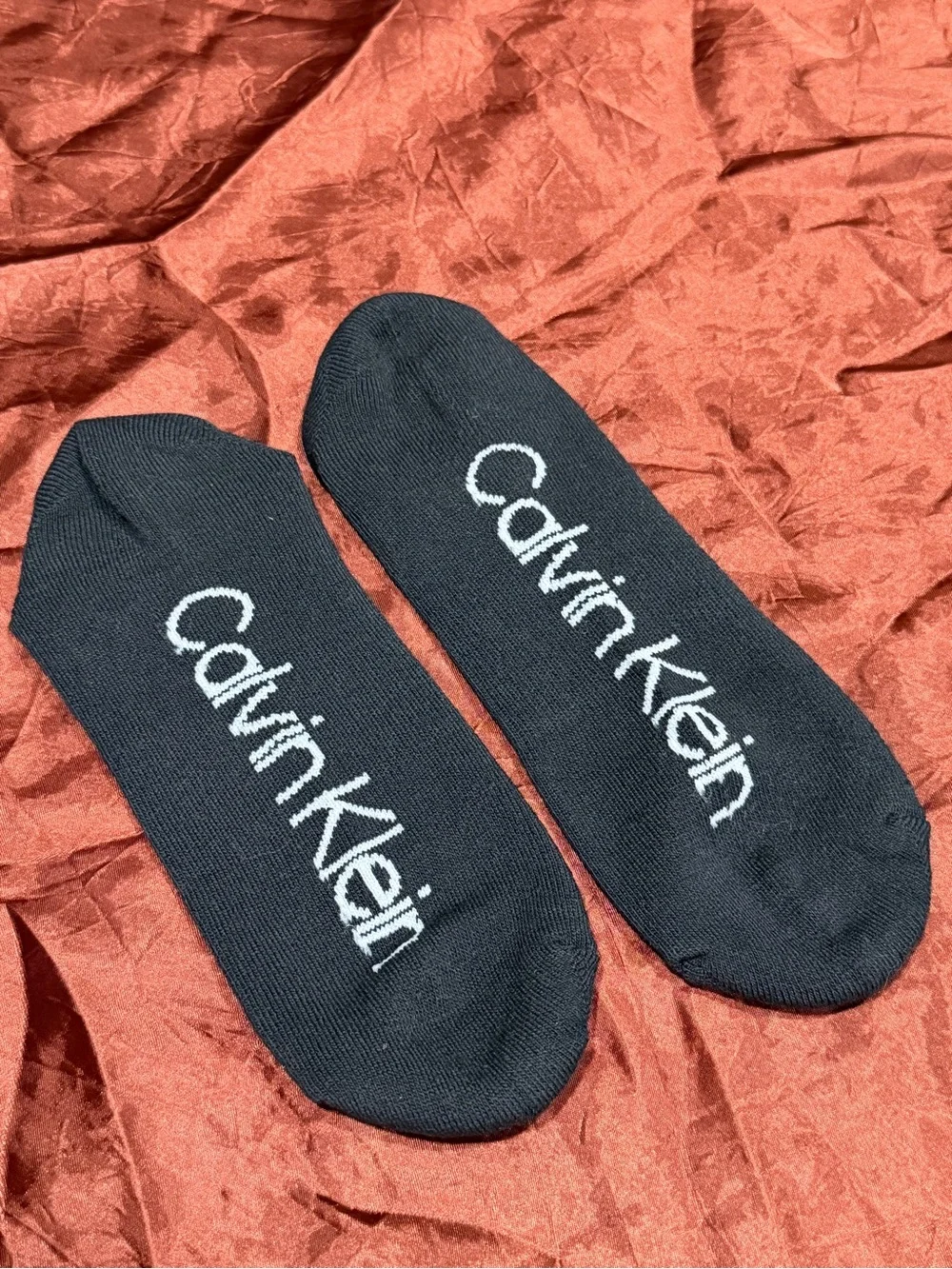 Calvin Klein Black Low-Cut No-Show Socks with White Logo - 4 Pack, men’s